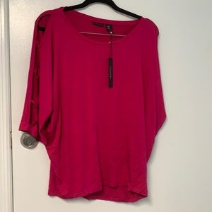 Tahari pink fuschia open sleeves cutouts
